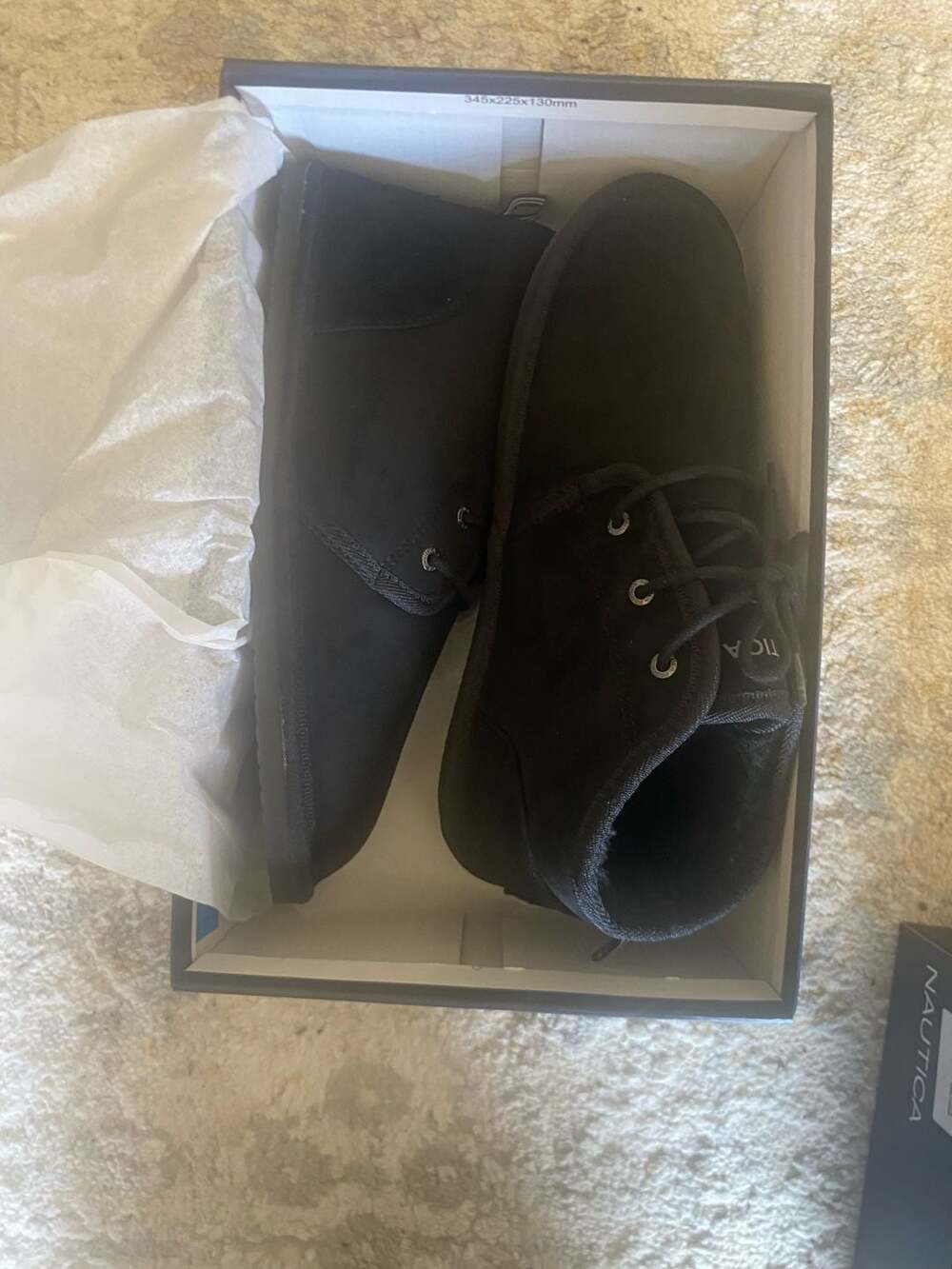 Nautica Men's Winter Ankle Boots – Sherpa Lined Lace Up Slippers for Cold Weathe